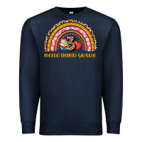 Navy back to school rainbow hello third grade Premium Sweatshirt - AdoDesignShop