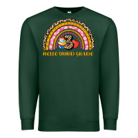 Sports Green back to school rainbow hello third grade Premium Sweatshirt - AdoDesignShop
