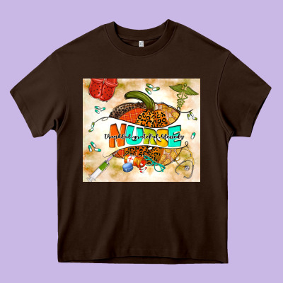 Fall Nurse Pumpkin Heavy Core Tee Designed By Tumblerdesignbyshophia