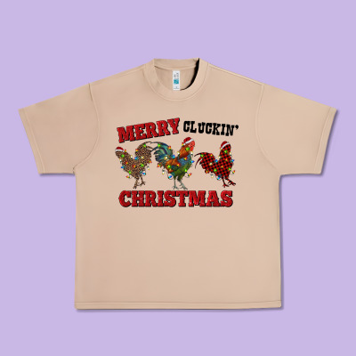 Merry Cluckin' Christmas Urban Heavy Tee Designed By Ranaportraitstore