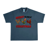 Midnight Navy Merry Cluckin' Christmas Urban Heavy Tee - RanaPortraitStore