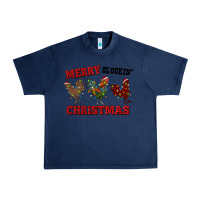 Navy Merry Cluckin' Christmas Urban Heavy Tee - RanaPortraitStore