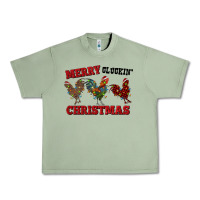 Oil Green Merry Cluckin' Christmas Urban Heavy Tee - RanaPortraitStore