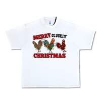 White Merry Cluckin' Christmas Urban Heavy Tee - RanaPortraitStore