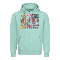 Seafoam easter dead inside but lucky  with skeleton Zipper Hoodie - AdoDesignShop