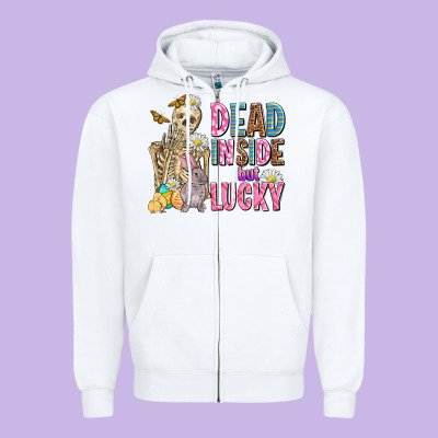 Easter Dead Inside But Lucky  With Skeleton Zipper Hoodie Designed By Adodesignshop