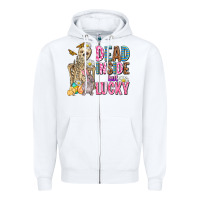 White easter dead inside but lucky  with skeleton Zipper Hoodie - AdoDesignShop