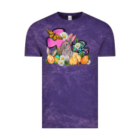 Cloud Purple Easter rabbits and cross Vintage Tee - OliviaCreatesArt