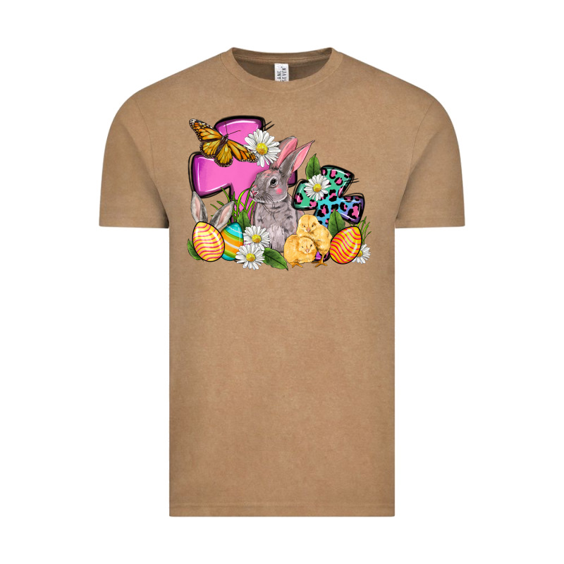 Easter Rabbits And Cross Vintage Tee by OliviaCreatesArt | Teevron