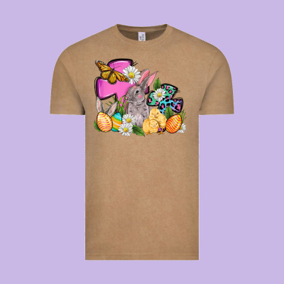Easter Rabbits And Cross Vintage Tee Designed By Oliviacreatesart