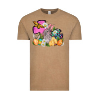 Vintage Coffee Easter rabbits and cross Vintage Tee - OliviaCreatesArt