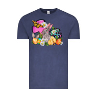 Vintage Denim Easter rabbits and cross Vintage Tee - OliviaCreatesArt