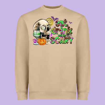 Eat Drınk And Be Scary Heavyweight Sweatshirt Designed By Adodesignshop