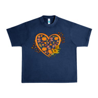 Navy Western Autumn Heart Urban Heavy Tee - FaDigitalArtStudio