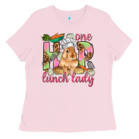 Bubblegum Pink One hip lunch lady Easter Day Ladies Tee - HowdyJamesFarm