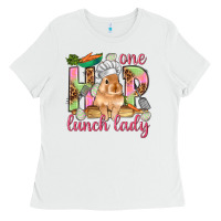 White One hip lunch lady Easter Day Ladies Tee - HowdyJamesFarm