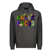 Charcoal Heather Hocus Focus Teacher Halloween Premium Hoodie - LillyAllenDesigns
