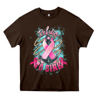 Chocolate Brown Refuse to sink Cancer anchor Cancer Awareness Heavy Core Tee - HowdyJamesFarm