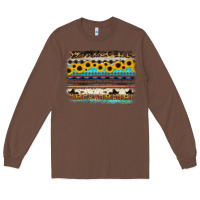 Chestnut sunflower aztec serape cowhide background Long Sleeve Tee - RanaPortraitStore