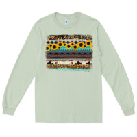 Matcha sunflower aztec serape cowhide background Long Sleeve Tee - RanaPortraitStore