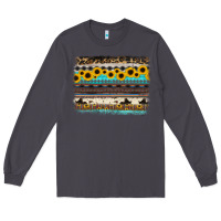 Smoke sunflower aztec serape cowhide background Long Sleeve Tee - RanaPortraitStore