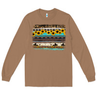 Toasted Coconut sunflower aztec serape cowhide background Long Sleeve Tee - RanaPortraitStore
