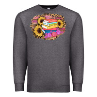 Charcoal Heather books sunflower back to school background Premium Sweatshirt - AdoDesignShop