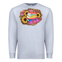 Heather Grey books sunflower back to school background Premium Sweatshirt - AdoDesignShop