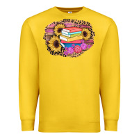 Lemon books sunflower back to school background Premium Sweatshirt - AdoDesignShop