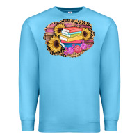 Ocean Blue books sunflower back to school background Premium Sweatshirt - AdoDesignShop