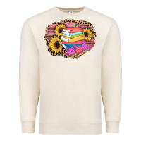Sandshell books sunflower back to school background Premium Sweatshirt - AdoDesignShop