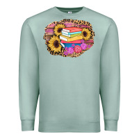 Seafoam books sunflower back to school background Premium Sweatshirt - AdoDesignShop