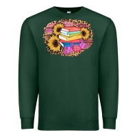 Sports Green books sunflower back to school background Premium Sweatshirt - AdoDesignShop