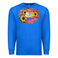 True Royal books sunflower back to school background Premium Sweatshirt - AdoDesignShop
