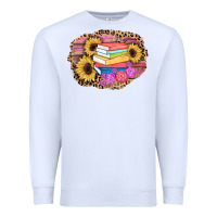 White books sunflower back to school background Premium Sweatshirt - AdoDesignShop