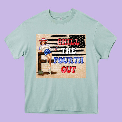 Chıll The Fourth Out Heavy Core Tee Designed By Tumblerdesignbyshophia