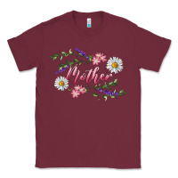 Burgundy Floral Daisy Mother Classic Tee - RanaPortraitStore