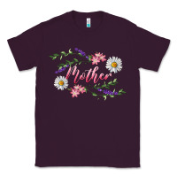 Plum Floral Daisy Mother Classic Tee - RanaPortraitStore