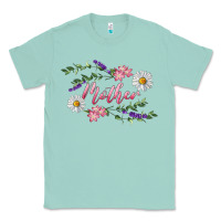 Seafoam Floral Daisy Mother Classic Tee - RanaPortraitStore