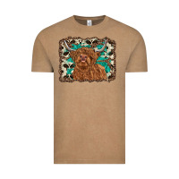 Vintage Coffee highland cow western background Vintage Tee - RanaPortraitStore