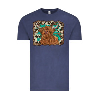 Vintage Denim highland cow western background Vintage Tee - RanaPortraitStore