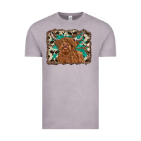 Vintage Zinc highland cow western background Vintage Tee - RanaPortraitStore