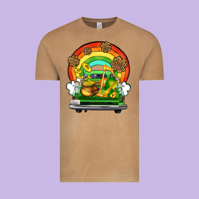 St. Patrick's Day Truck Vintage Tee Designed By Oliviacreatesart