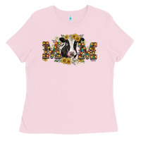 Bubblegum Pink Mom with cow Ladies Tee - CowGirlArtShop