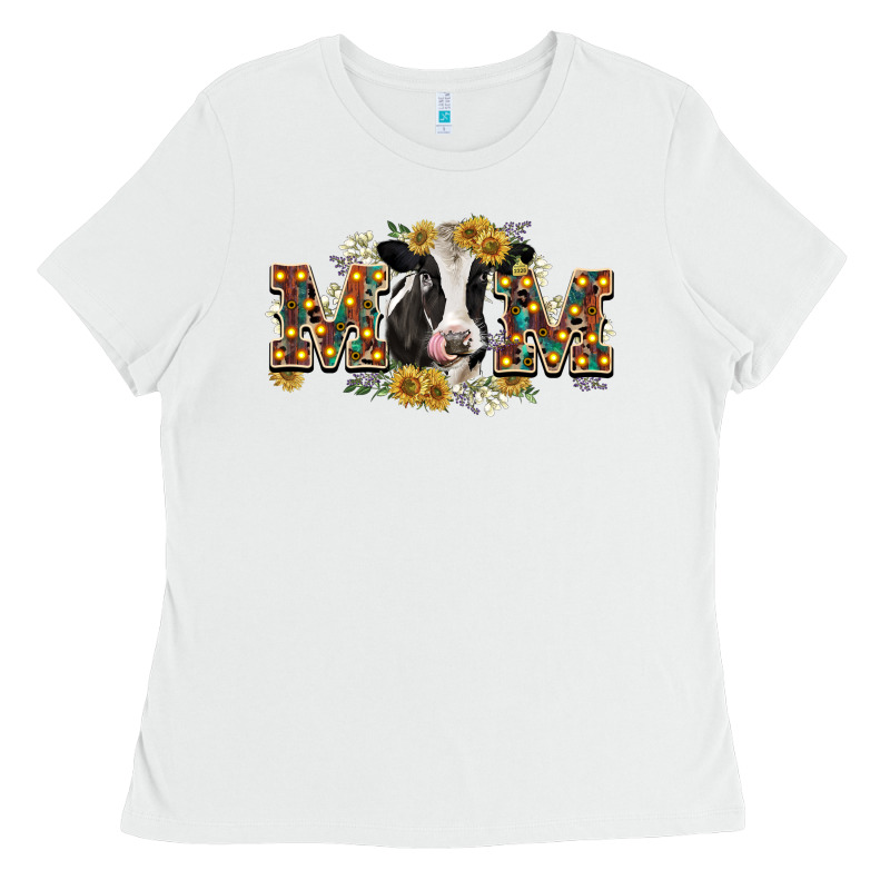 Mom With Cow Ladies Tee by CowGirlArtShop | Teevron