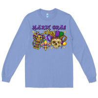 Colony Blue mardi gras vibes skull Long Sleeve Tee - FaDigitalArtStudio
