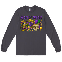 Smoke mardi gras vibes skull Long Sleeve Tee - FaDigitalArtStudio