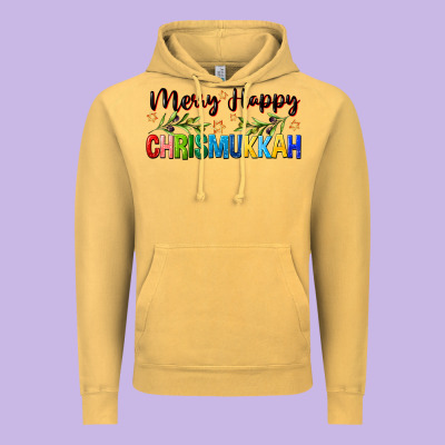 Merry Happy Chrismukkah With Olive Branch Vintage Hoodie Designed By Fadigitalartstudio