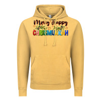 Vintage Mustard merry happy chrismukkah with olive branch Vintage Hoodie - FaDigitalArtStudio