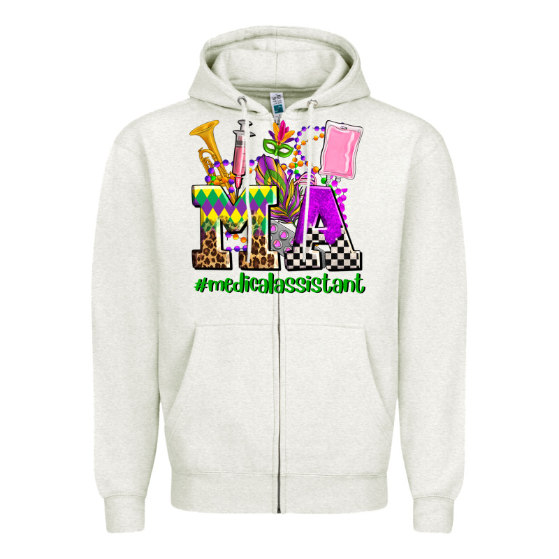 Mardi Gras Ma Medical Assistant Zipper Hoodie by AdoDesignShop | Teevron